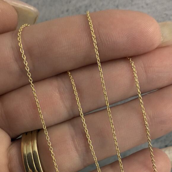 10K Yellow Gold Curb Link Chain 1mm Necklace 20in BSI, Italy ~ NEW - Picture 8 of 9